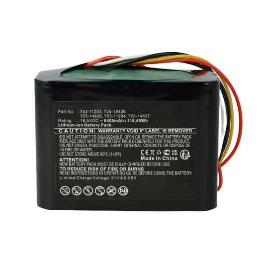 RHINO POWER Battery Replacement for Robomow Part Number: 725-14826, 725-14827, 725-18426, 753-11203, 753-11204, RK 1000, RK 2000, RK 2000 Pro, RK1000, RK1000 Pro 18.5v 6400mAh 118.4Wh Li-ion
