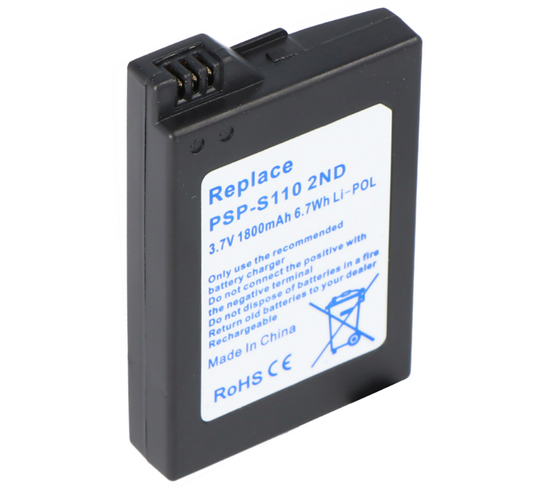 RHINO POWER HIGH QUALITY Replacement Battery suitable for the PSP-S110 battery, Sony PSP 2ND GENERATION Li-Polymer 3.7V 1800mAh